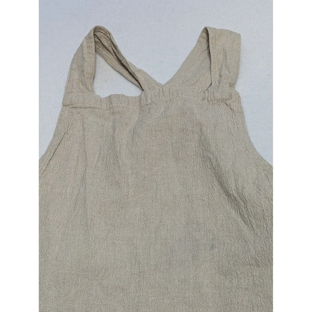 RAINE & HUMBLE Pinafore Apron Brown Taupe Tan Beige Cross Back Modest Baking